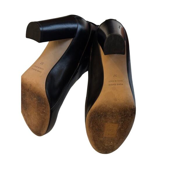 EMERSON FRY Black Leather Strappy Ankle Boots Sz 37 (US 7) - Block Heel Booties - Picture 8 of 9